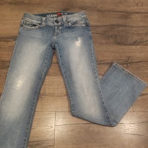 Guess Daredevil Distressed Bootcut Jeans